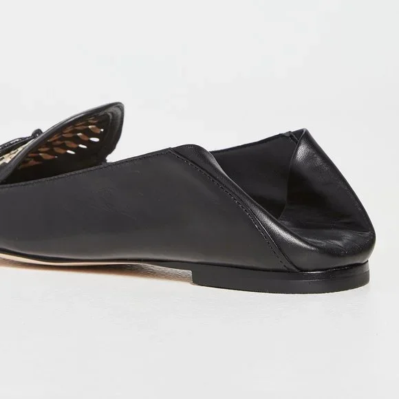 TORY BURCH * NIB $348 * CONVERTIBLE TORY CHARM WOVEN LOAFER Black Oatmeal 11 - Picture 8 of 16